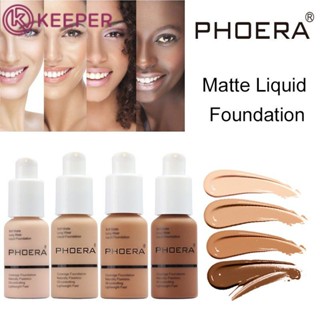 PHOERA Face Foundation Base Makeup Matte Oil Control Concealer Full Coverage Liquid Foundation Cream Cosmetics 30Ml 【Keeper】