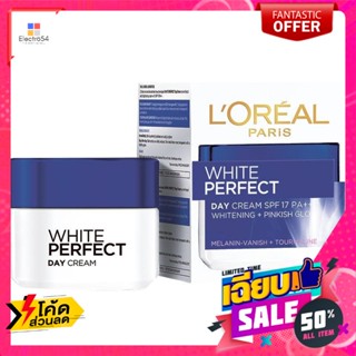 LOreal(ลอรีอัล) ลอรีอัล ไวท์เพอร์เฟ็คท์ เดย์ครีม ไวท์เทนนิ่งพิงคิชโกลว์ SPF17 PA++ 50 มล. LOreal White Perfect Day Cre