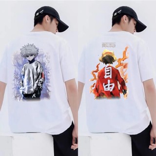 เสื้อยืด Anime white T shirt One Piece Design Unisex Casual Graphic Tees trendy oversize_54