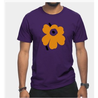 The New 100% Cotton Round neck Men Short Sleeve T-Shirt Marimekko Unikko（flower） Dark Design Slogans