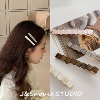 KF548 Korean graceful small block  acrylic hairpins alligator clip women accessories