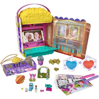 Polly Pocket Un-Box-It Popcorn Box Playset โรงภาพยนตร์ของตุ๊กตาพอลลี่ พ็อกเก็ต ในกล่องป๊อปคอร์น ของแท้