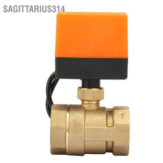 Sagittarius314 DC 12V 2 Way 3 ลวดทองเหลืองบอลวาล์วมอเตอร์ไฟฟ้าวาล์ว DN32 G1-1 / 4"