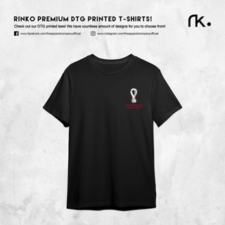 เสื้อยืดลําลอง ผ้าฝ้าย 100% แขนสั้น คอกลม พิมพ์ลายโลโก้ FIFA 2022 DTG สําหรับผู้ชาย