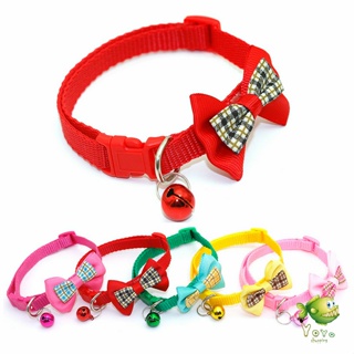 YOYO ปลอกคอโบว์น่ารัก + กระดิ่ง เลือกสีได้ สายปรับได้ยาว Pet collar