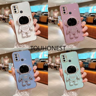 เคส Motorola Moto E7 Power เคส Motorola Moto G8 Power เคส Motorola Moto G9 Play Case Motorola Moto G60 Moto G40 Fusion Case Motorola Moto E6 Plus Moto E6S Case Motorola Moto E20 Luxury Cute Silicone 3D Astronaut Stand Phone Cover Case โทรศัพท์มือถือ