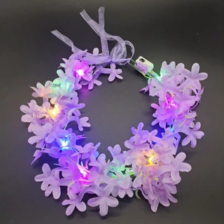 🌺COD🌺ที่คาดผมมีไฟ ที่คาดผมLED ที่คาดผมดอกไม้ สาวนางฟ้าปาร์ตี้ที่คาดผมเรืองแสง