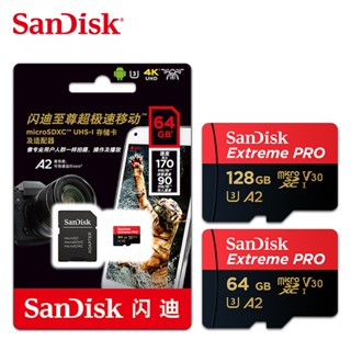 Sandisk การ์ดหน่วยความจํา A2 Extreme PRO 128GB 64GB Mini SD Card V30 U3 Flash Card 64GB 28GB Micro TF สําหรับโทรศัพท์ ส่งฟรี