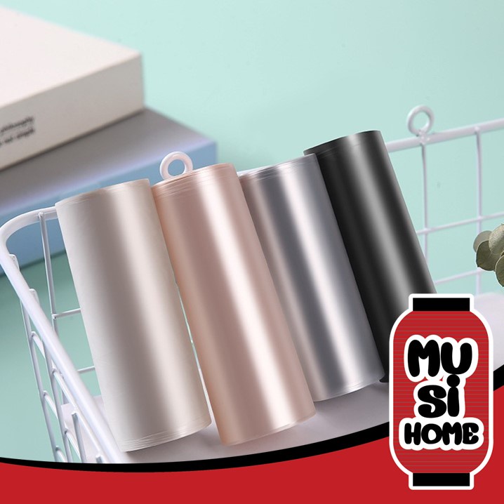 MUSI.HOME【ราคาถูก】ถุงขยะ ถุงขยะม้วน สไตล์มินิมอล เนื้อเหนียว ดี 5 ม้วนมี 100ใบ ถุงขยะแบบม้วน สีชมพู สีเทา พกพาง่าย C16