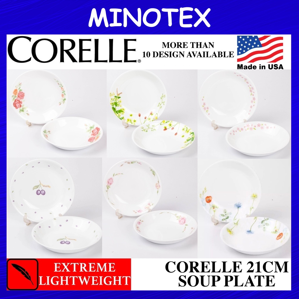 Corelle Loose 21cm Soup Plate/Pinggan Lauk Corelle/Corelle Soup Plate