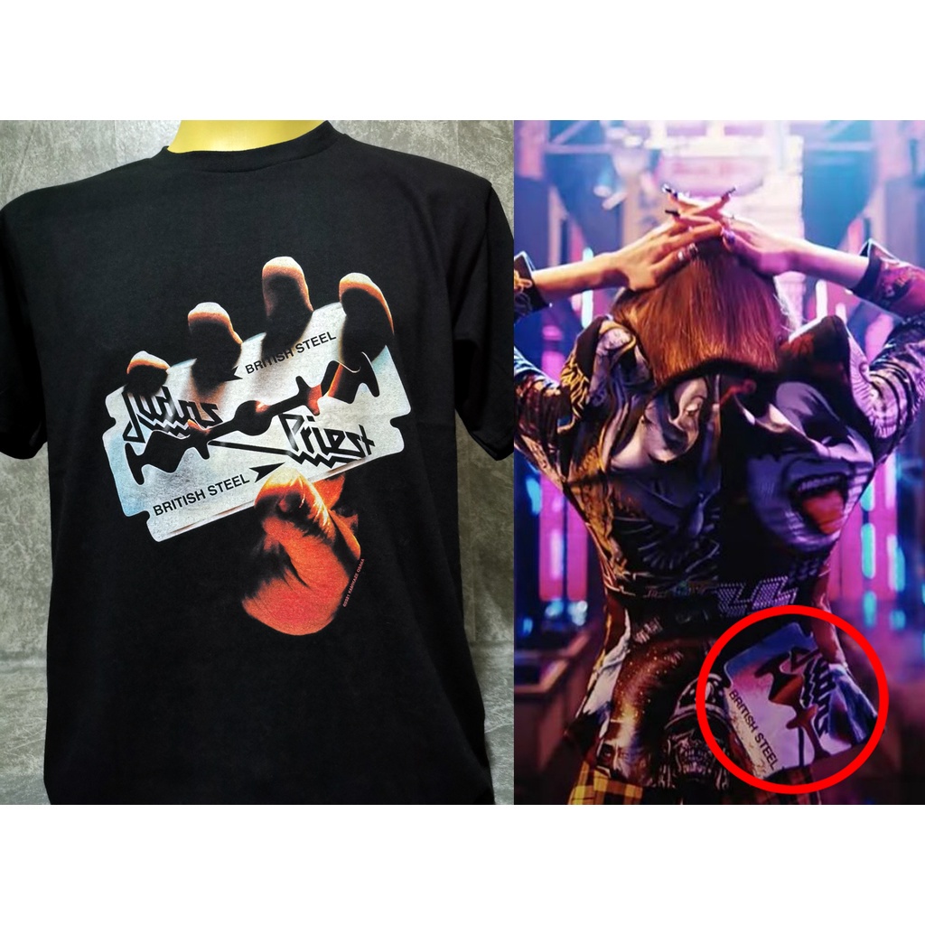 เสื้อยืดเสื้อวงนำเข้า Judas Priest British Steel Heavy Metal Lalisa MV Lisa Blackpink Wearing Kiss I