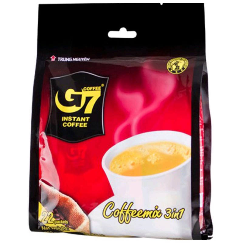 G7 Coffee Mix 3in1 Instant กาแฟเวียดนาม กาแฟคอฟฟี่จีเซเว่น ขนาดถุง22ซอง×16กรัม สินค้านำเข้า