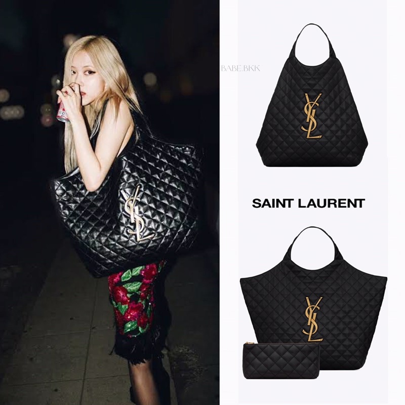 YSL ICARE MAXI SHOPPING BAG IN QUILTED LAMBSKIN