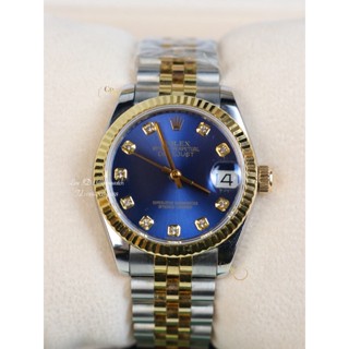 Rolex Datejust 31 mm. 2tone yellow gold blue dial automatic swiss movement