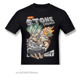 Stone Crunch Print Cotton T-Shirt Camiseta Hombre Dr Stone Anime Stone World For Men Stylish Streetwear_07