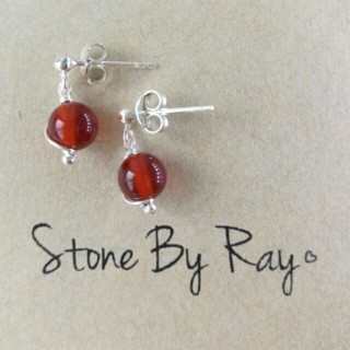 ต่างหูเงินหินคาเนเลี่ยน Carnelian Silver 925 Earring