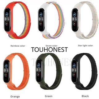 สําหรับ For Xiaomi Mi Band 3 4 5 6 Band 7 Nylon Strap Watchband for Smart Watch Series สายนาฬิกาข้อมือไนล่อน สําหรับ