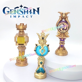 - Jn - Genshin IMPACT Gnosis คอสเพลย์ Raiden Shogun Barbatos Morax Gnosis Light-up ของเล่น Genshin Electro Anemo Geo Heart Of God Desktop Decorations