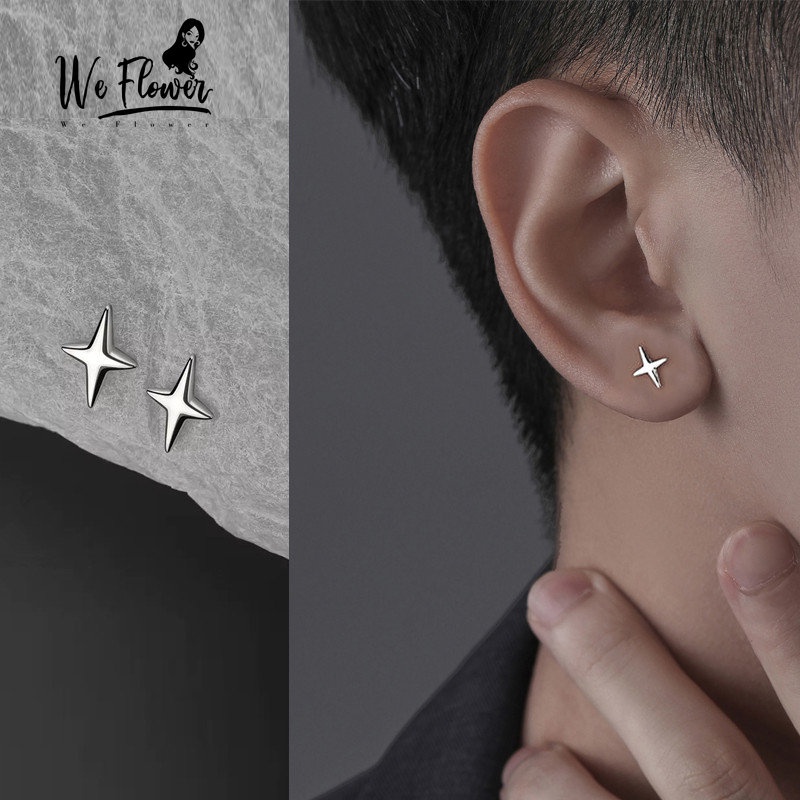 We Flower ต่างหูสตั๊ด เงิน s925 จี้รูปดาว ขนาดเล็ก กันแพ้ เครื่องประดับแฟชั่น สําหรับผู้ชาย ผู้หญิง
