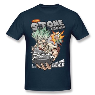 Stone Crunch Print Cotton T-Shirt Camiseta Hombre Dr Stone Anime Stone World Men Cotton Te_08