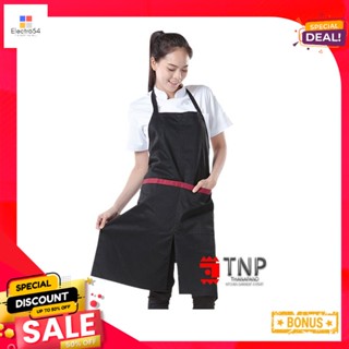 เอโร่Delite-1K Fullผ้ากันเปื้อนเต็มตัวสีดำแถบแดงaroApron RedBlackModel Delite-1K