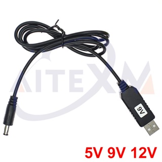 อะแดปเตอร์แปลงสายเคเบิล USB DC 5V เป็น DV 9V 12V 1 เมตร 2.1x…