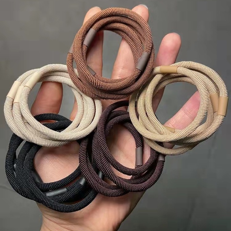เชือกผมเกลียวพวงมาลัยผม พร้อมยางรัดผมสีทึบ สำหรับสวมใส่ได้หลากหลายโอกาส