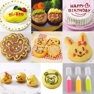 3 ชิ้น / เซต เบเกอรี่ บิสกิต ขนมปัง ภาพวาด ปากกา DIY อาหารเช้า เครื่องมือตกแต่งเค้ก แบบพกพา เด็กเบนโตะ แยม สลัด ซอส ปากกาเขียนอาหาร