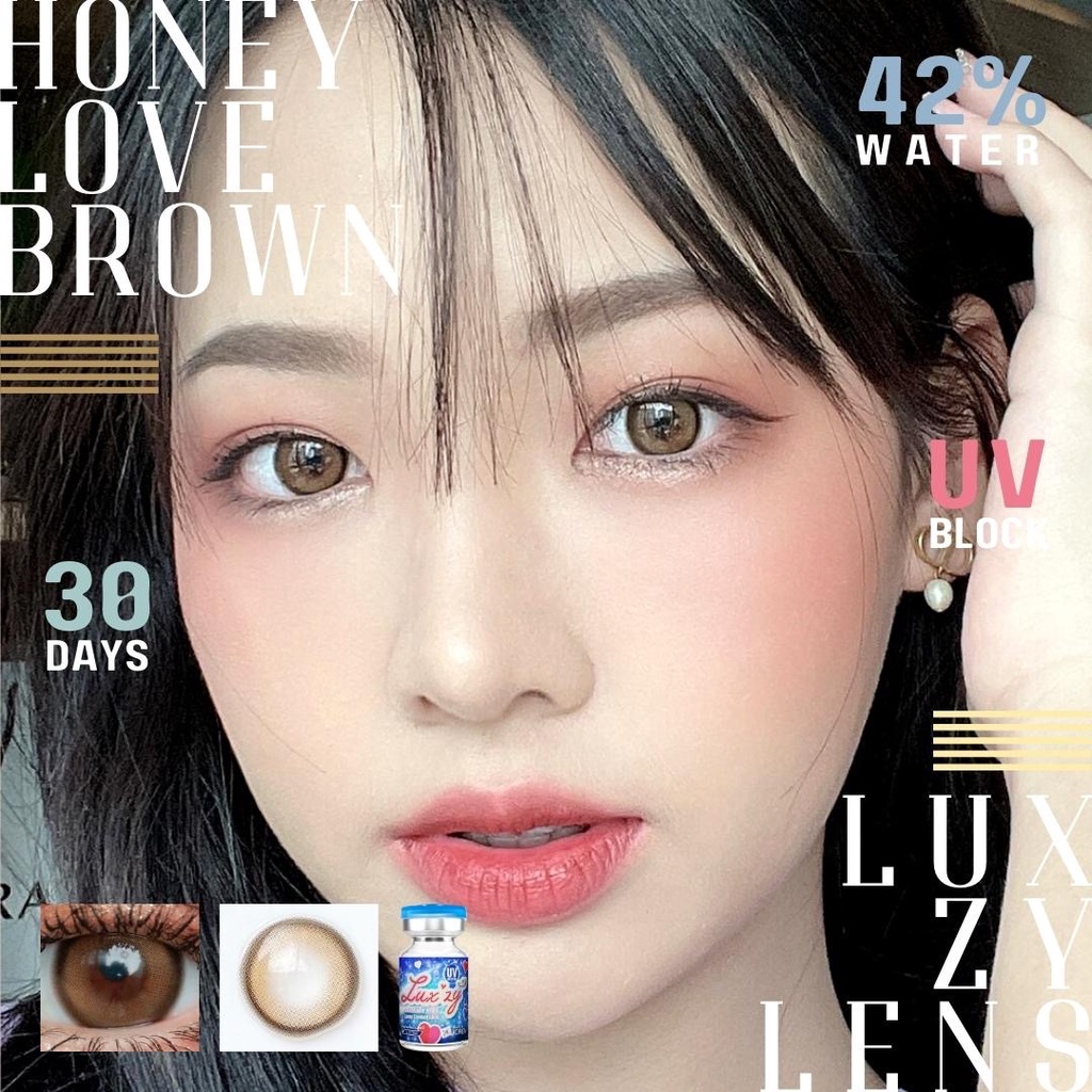 🔥คอนแทคเลนส์✨ขนาดกลาง✨ Honey Love (Luxzylens)
