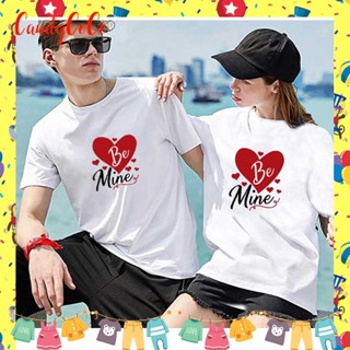 Be Mine Couple T Shirt Set Plus Size for Men and Women O Collar Summer Clothes Top Couples Love Short Sleeve(S-3XL)_02