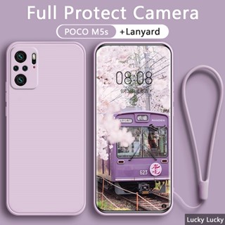 เคส POCO M5s POCO M3 PRO M4 PRO เคสซิลิโคนเหลว พร้อมสายคล้องกล้อง แบบเต็ม ฟรีสายคล้อง Xiaomi