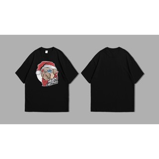 T-Shirtเสื้อยืด พิมพ์ลายคริสต์มาส MERRY CHRISTMAS DOG NATALAN สําหรับผู้ชาย และผู้หญิง S-5XL