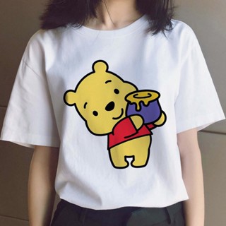 Winnie the Pooh Bear top tees female grunge tumblr ulzzang graphic tees women print clothes summer top couple cloth_07