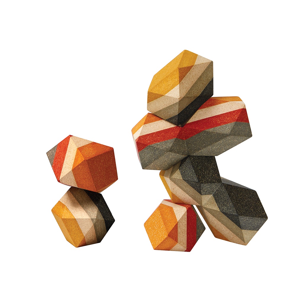 PlanToys ของเล่นไม้ 5511 Geo Stacking Rock ก้อนหินเรียงซ้อน เสริมพัฒนาการ สำหรับเด็กอายุ 3 ปี ขึ้นไป — صورة 7