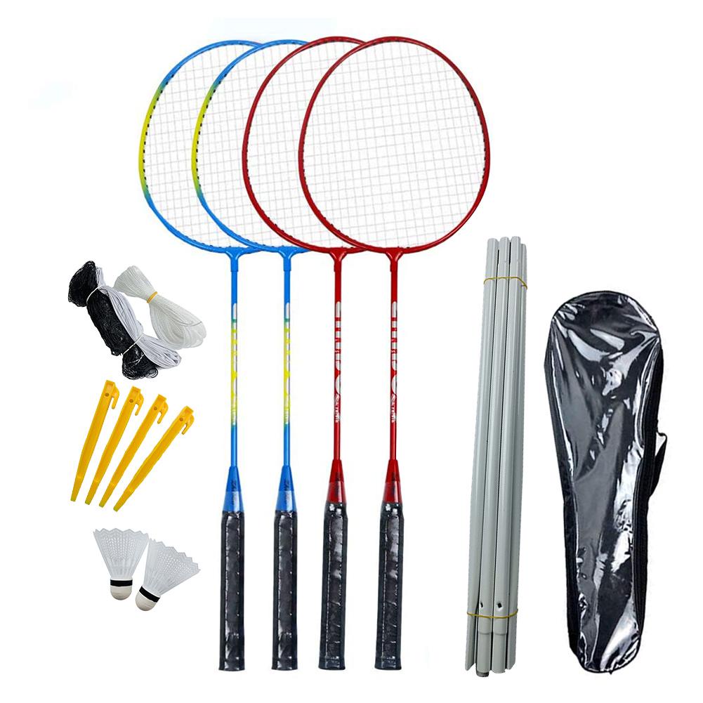 19pcs/set Professional Badminton Rackets Set Family Double Badminton