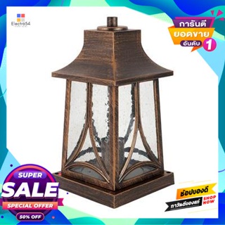 Lamp โคมไฟหัวเสาภายนอก (1xE27) LUZINO FOURSQUARE MAN รุ่น 0314-PF-B(BG) ขนาด 16.5x16.5x30.5 ซม. สีทองรมดำOutdoor Post La