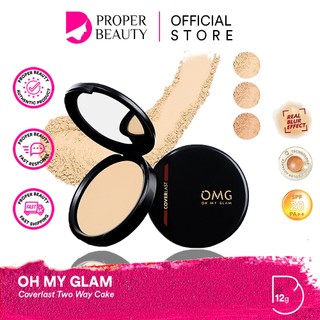 OMG Oh My Glam Coverlast Two Way Cake Indonesia / Bedak Padat 12g / Kontrol Minyak 8 Jam Flawless Boss / Blur Effect TWC Compact Powder / Light Natural Sand / Cosmetic Makeup Face Make Up Wajah Series / Liquid Foundation Cushion Concealer Loose BB Cream
