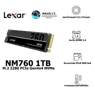 COINSคืน15%⚡FB9JMZV6⚡ LEXAR NM760 1TB M.2 2280 PCIE GEN4X4 NVME SSD รับประกัน 5ปี