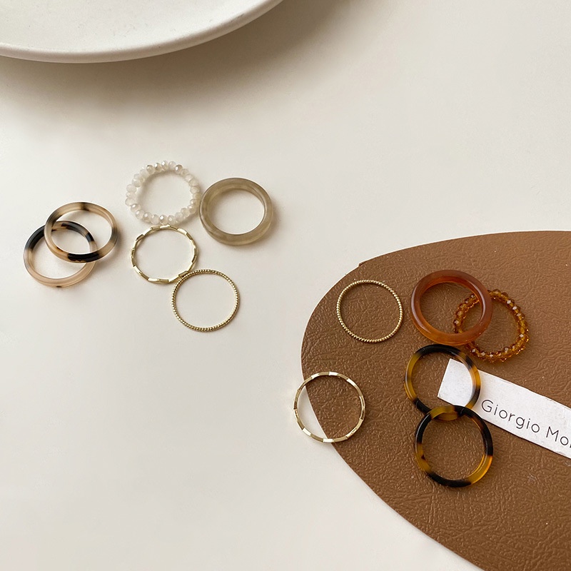 ชุดแหวนคริสตัลเรซิ่น โอปอล รูปหัวใจ สไตล์เกาหลี เครื่องประดับแฟชั่น สําหรับผู้หญิง - รูปที่ 5