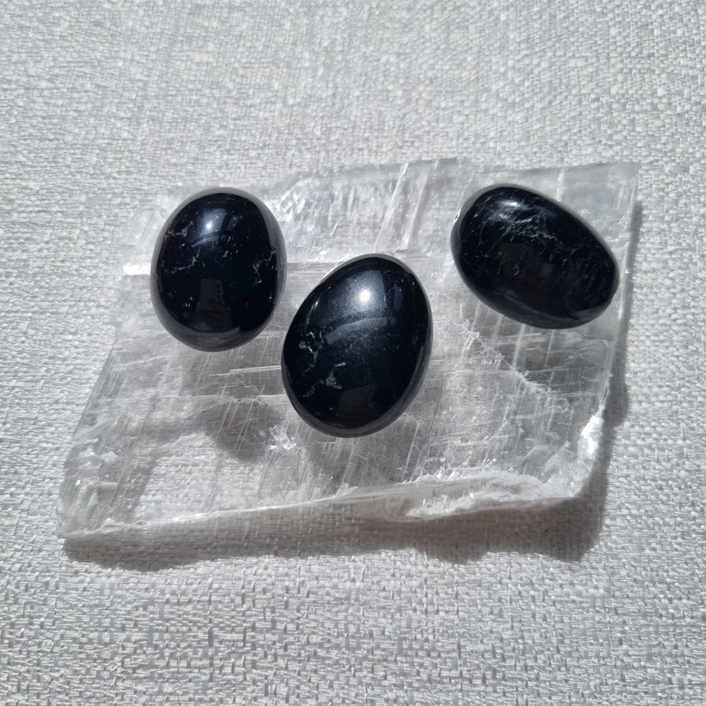 Black Tourmaline Crystal Tumble 天然水 qxi Crystallide Black Caint