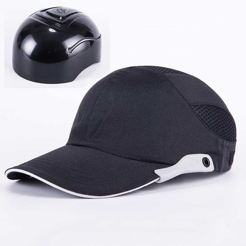 Ejz Men Black Safety Bump Cap With Reflective Stripes Lightweight And