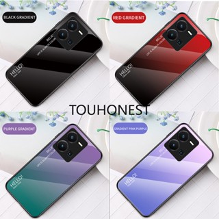 เคส Vivo S15 Pro เคส Vivo Y02S เคส Vivo Y22 Case Vivo Y22S Case Vivo Y35 Case Vivo Y55 Case Vivo V25 Pro Cover Luxury Gradient Ultra-Thin Tempered Glass Back Cover Phone Cases โทรศัพท์มือถือกระจกนิรภัย แบบบางพิเศษ แต่งไล่โทนสี หรูหรา สําหรับ