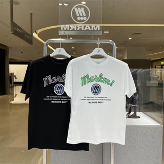 เสื้อยืดแขนสั้น พิมพ์ลายตัวอักษร Markm ทรงหลวม สไตล์เกาหลี