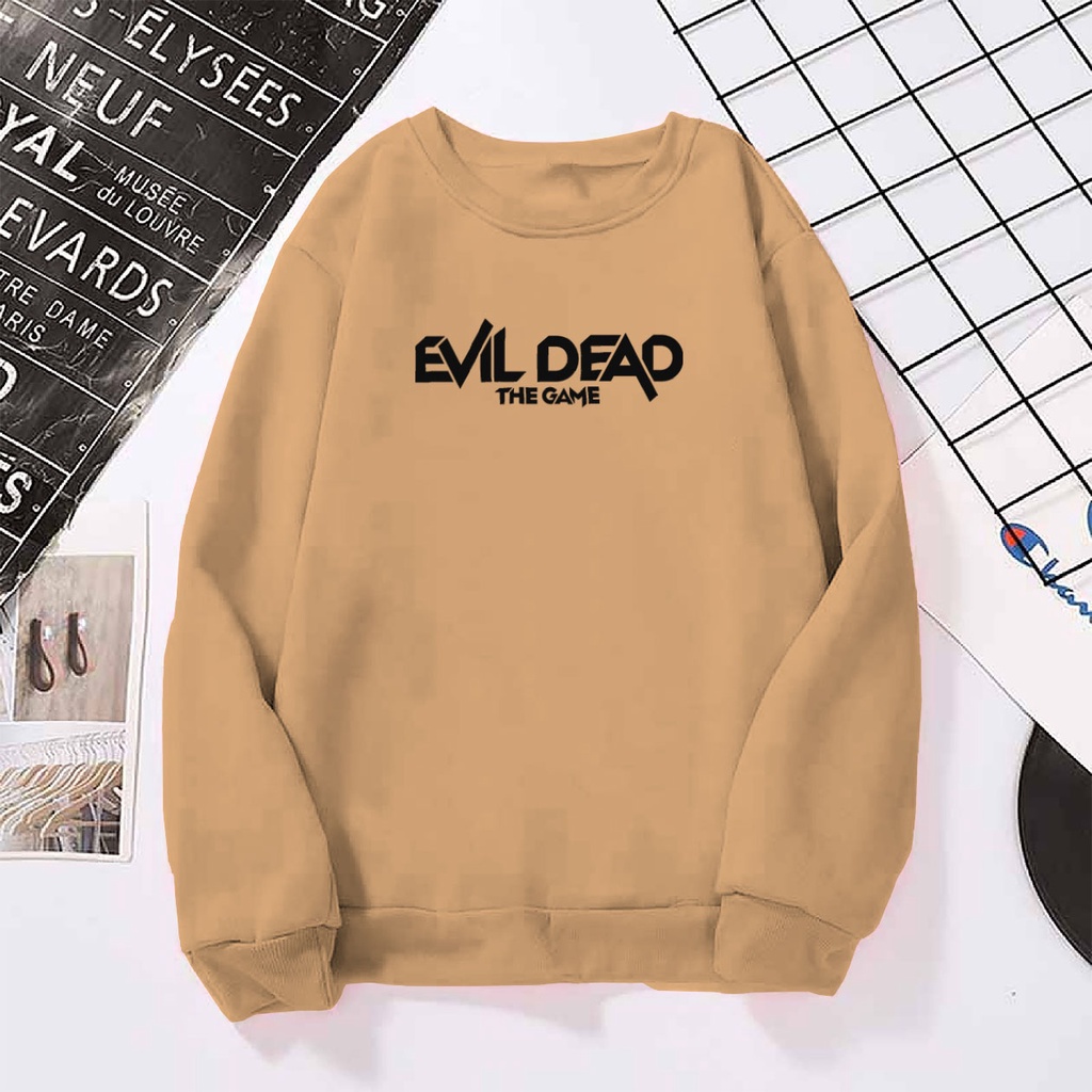 Evil DEAD THE GAME เสื้อสเวตเตอร์คอกลมพื้นฐานล่าสุดสําหรับผู้ชายและผู้หญิงสามารถจ่ายบนจุดไซส์ L XL X