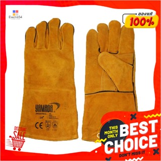 HEAT-RESISTANT ถุงมือหนังหนาทนความร้อน YAMADA 18 นิ้ว สีน้ำตาลHEAT-RESISTANT LEATHER GLOVES YAMADA 18IN BROWN