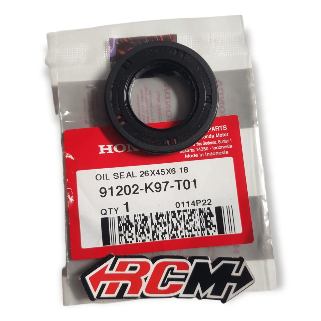 91202-K97-T01 ซีลเพลาข้อเหวี่ยงซ้าย Pcx 150 160 & Adv 150 K0W ซีลน้ํามันเดิม 26X45X6 91202K97T01 Ori