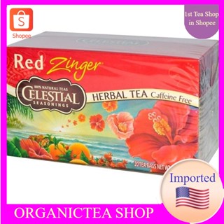 ชา​ Celestial Seasonings, Herbal Tea, Caffeine Free, Red Zinger, 20 Tea Bags💚พร้อมส่ง💜