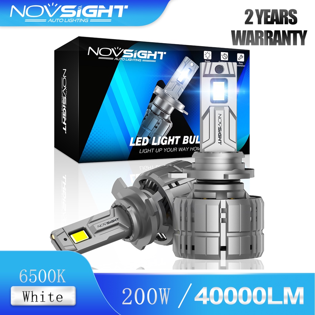 Novsight 2 ชิ้น N60 HIR2 9012 หลอดไฟหน้ารถ LED ไฟตัดหมอก 200W 40000LM 6500K Super Bright White รับปร