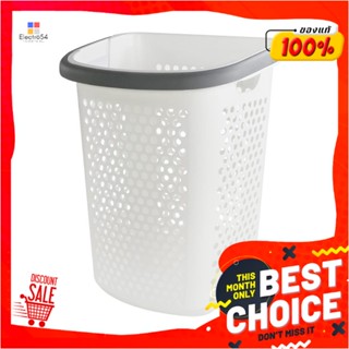 LAUNDRY ตะกร้าผ้าล้อลาก PLIM BK-137-3 สีขาว/เทาLAUNDRY BASKET WITH CASTERS PLIM BK-137-3 WHITE/GRAY