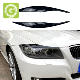 สติกเกอร์คิ้วไฟหน้า สีดํามันวาว สําหรับ BMW 3-Series E90 E91 320I 330I 2005-2012